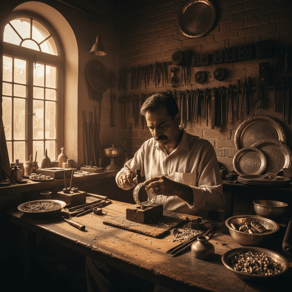 Ravi Patel - Indian male jewelry artisan